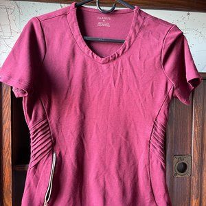Jaanuu Women’s Gold Zip Moto Top Medium Wine
